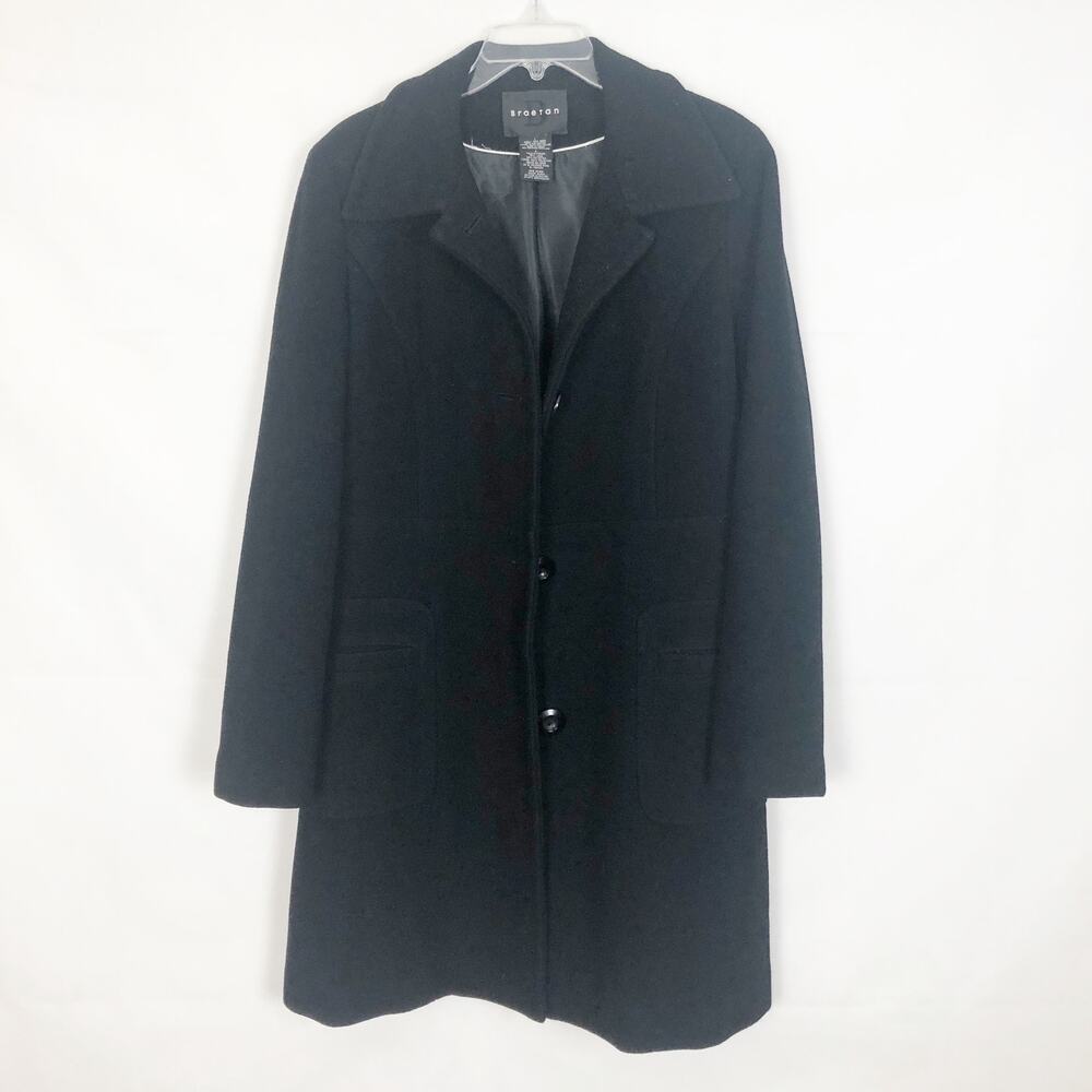 Braetan Womens Long Old Money Wool Pea Coat Large Formal Professional Outdoors